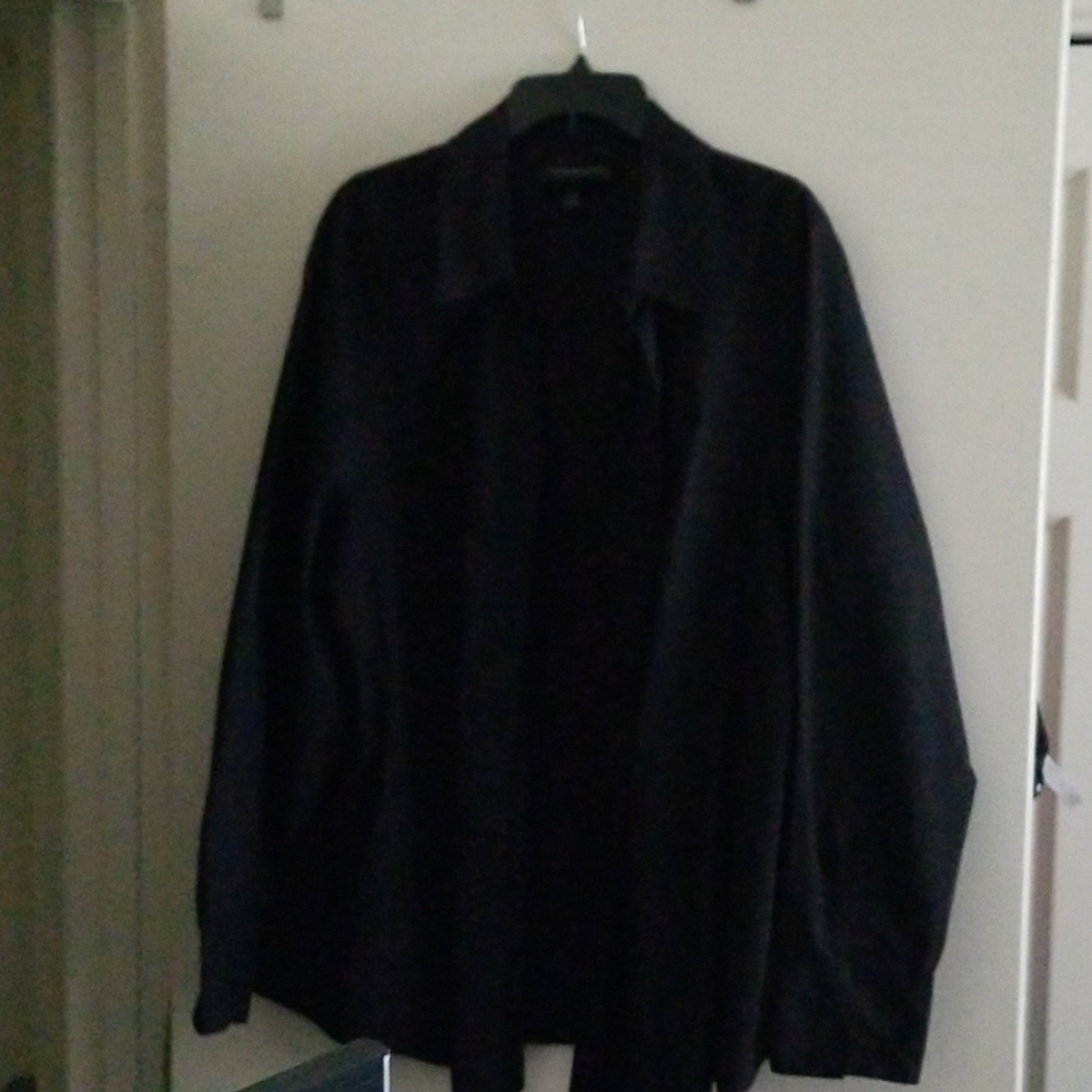 Lane Bryant black long sleeve button down shirt
